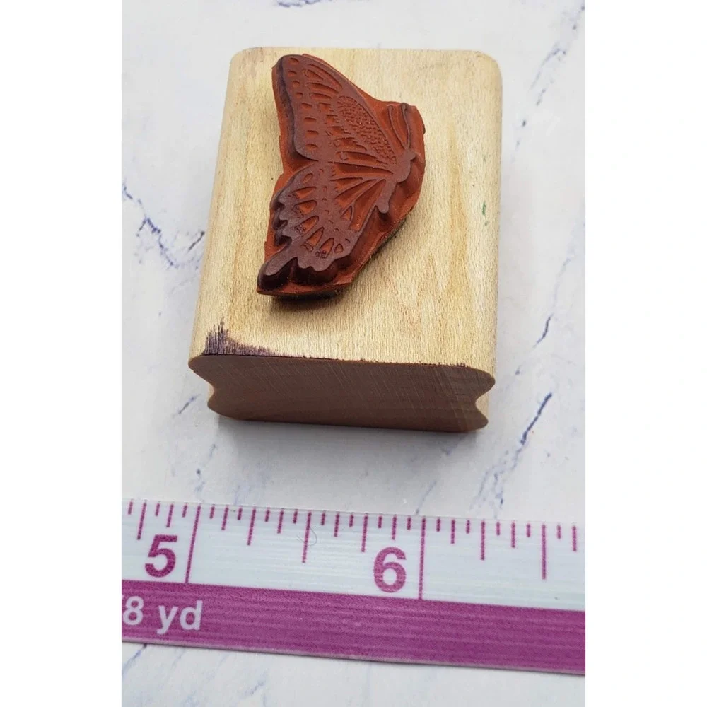 Stampin Up Detailed Sideview Monarch Butterfly Wood Mounted Rubber Stamp
